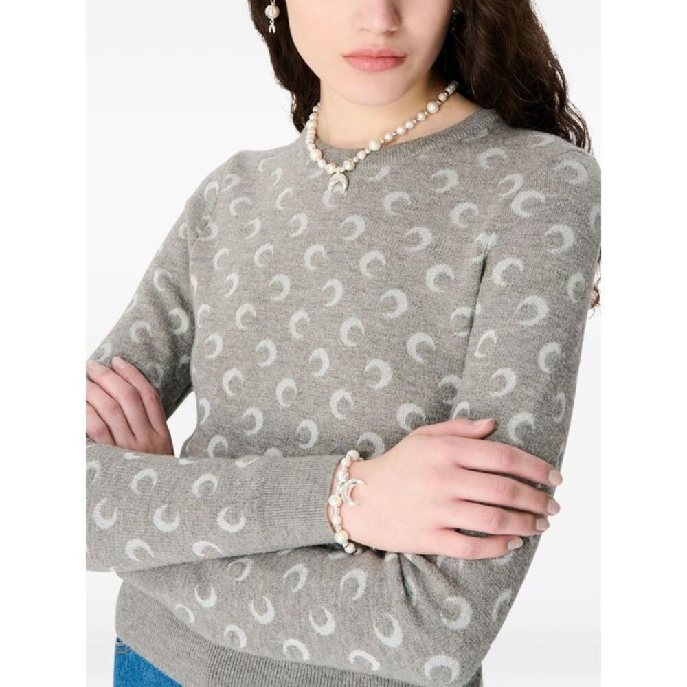 Marine Serre Women's Sweaters Light Grey - Picture 3 of 5